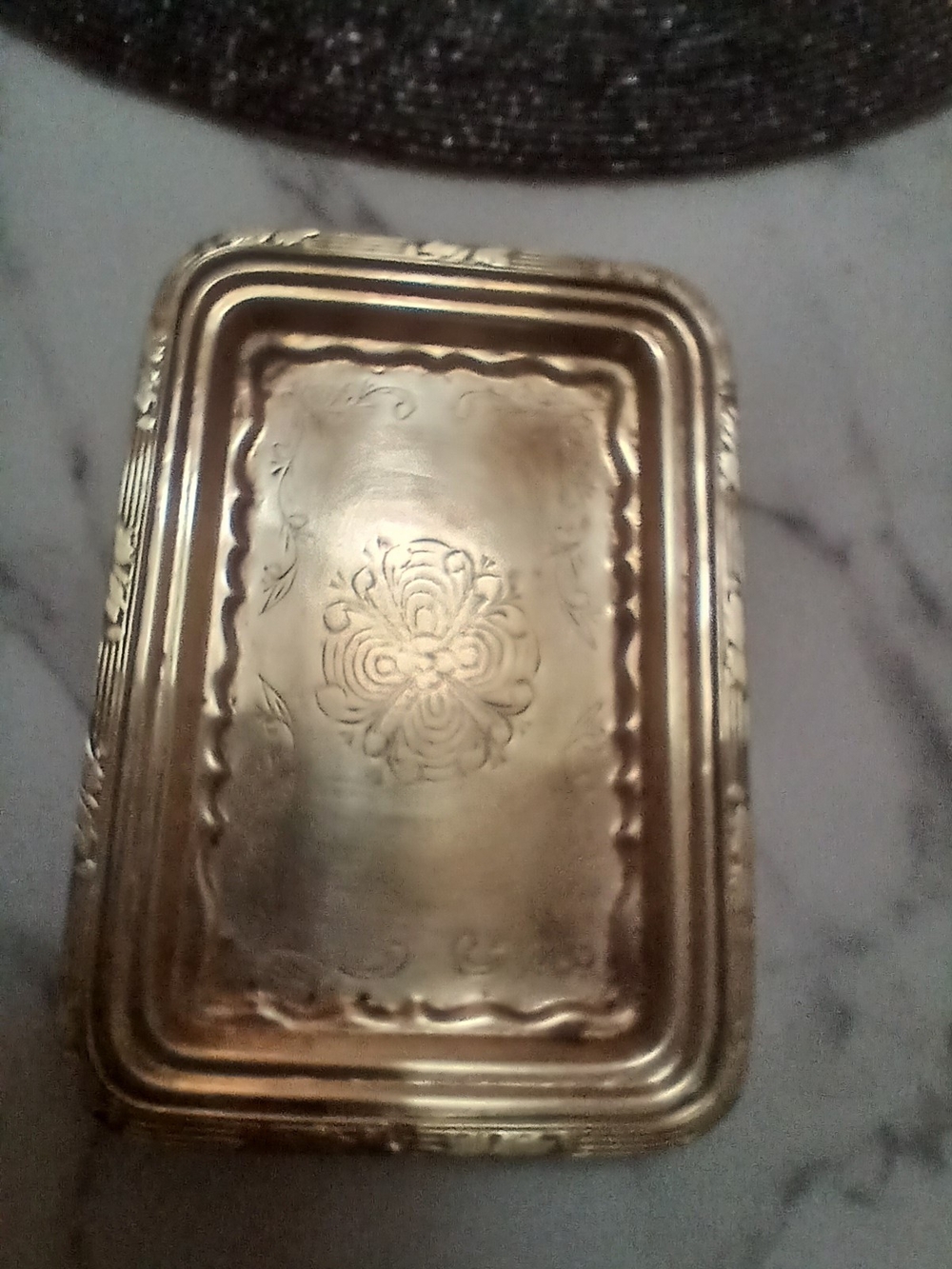 Mottahedeh Brass Engraved Calling Card Tray